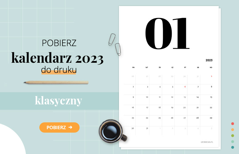 Klasyczny kalendarz 2023 do druku