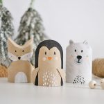 Zimowe zwierzęta z rolek papieru