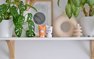 Kot z rolki po papierze – Zrób to sam