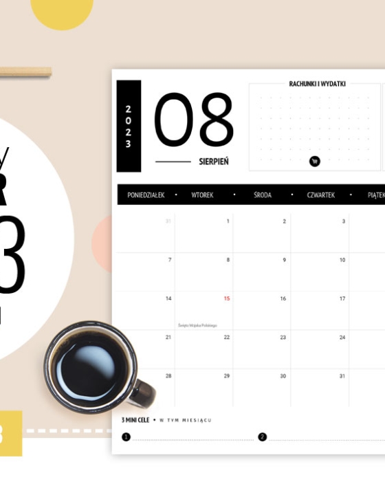 Planer sierpień 2023 do druku – darmowy planer