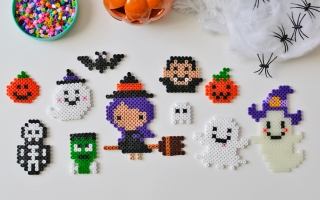 Halloweenowe wzory z koralików do prasowania