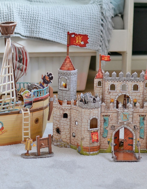 Puzzle 3D dla dzieci – zamek, statek i Titanic