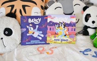 Książki o Bluey – Tato-Robot i Dobranoc, owocowy nietoperzu
