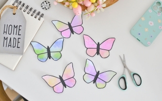 Malowanie folią aluminiową – wiosenne motyle