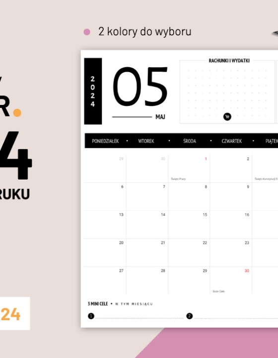 Planer maj 2024 do druku – darmowy kalendarz