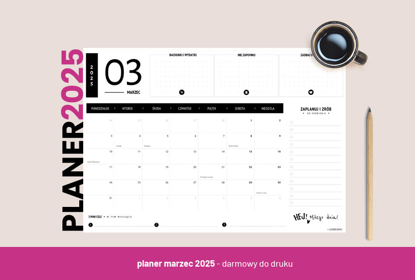 Planer marzec 2025 - czarny