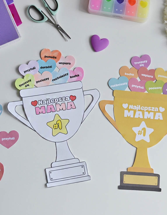 Puchary dla mamy i taty do druku