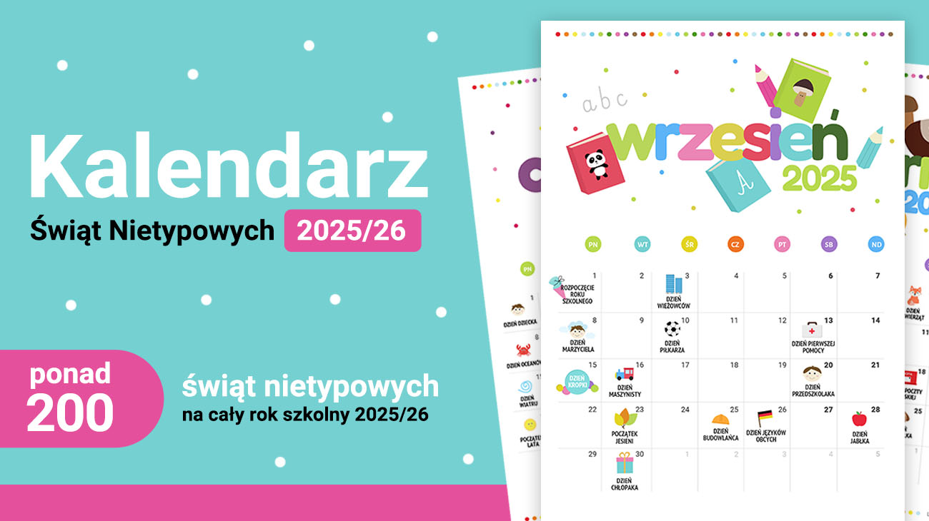 Kalendarz Świąt Nietypowych 2025/26 do druku