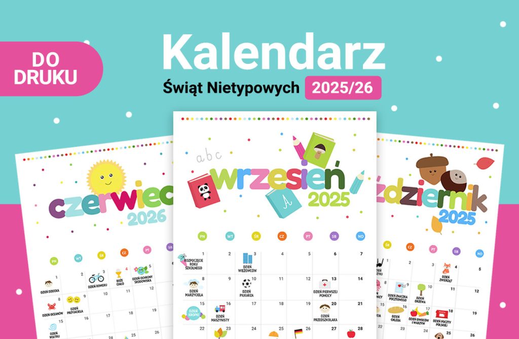 Kalendarz Świąt Nietypowych 2025/26 do druku