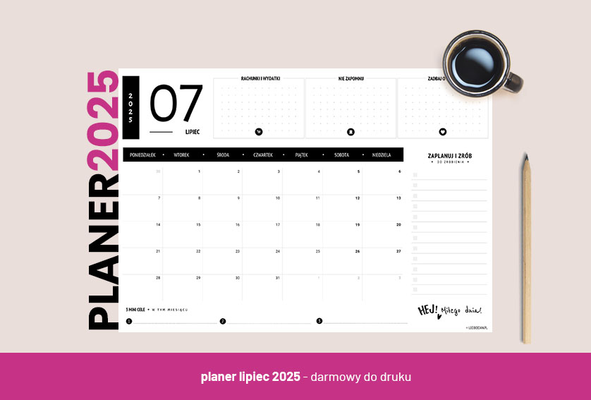 Planer lipiec 2025 - czarny