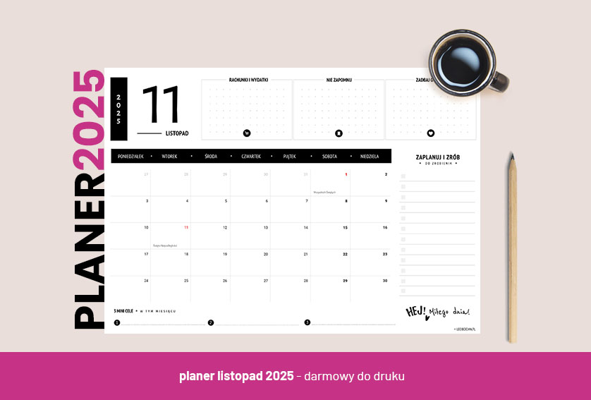 Planer listopad 2026 - czarny