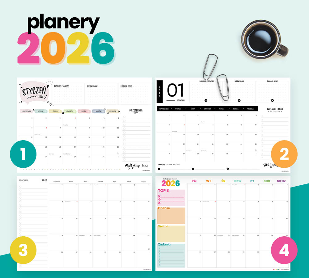 Pobierz planery 2026 w różnych wersjach!