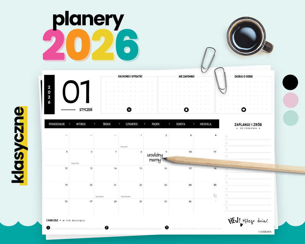 Klasyczne planery w 3 kolorach!