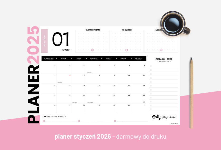 Planer styczeń 2026 - kolor