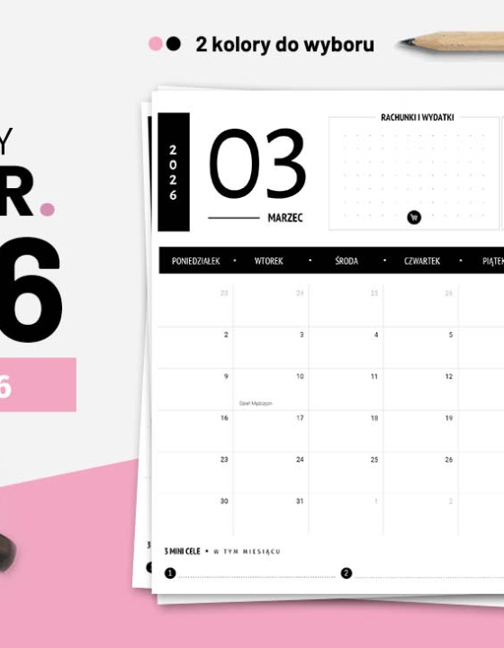 Planer marzec 2026 do druku – darmowy szablon