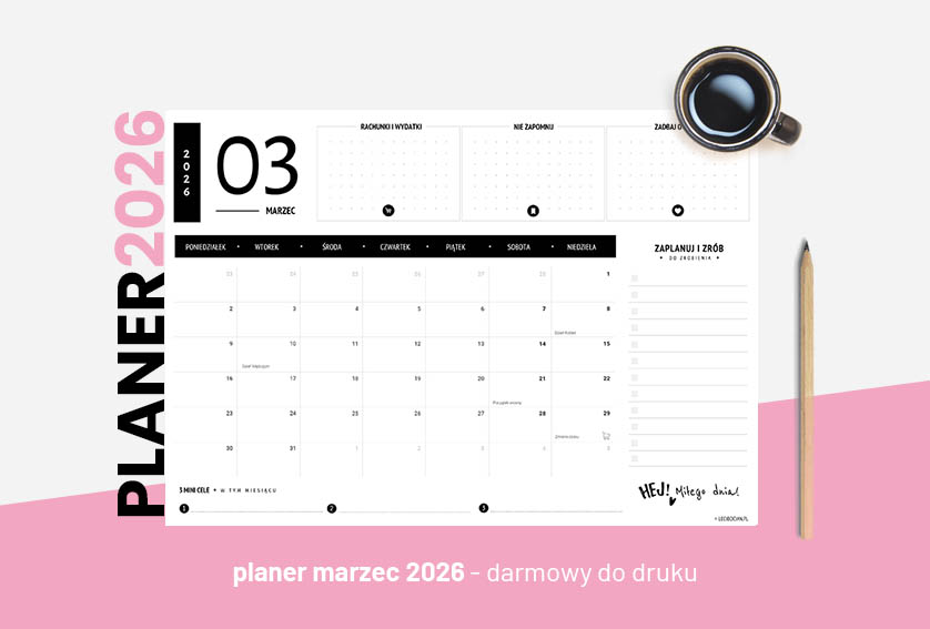 Planer marzec 2026 - czarny
