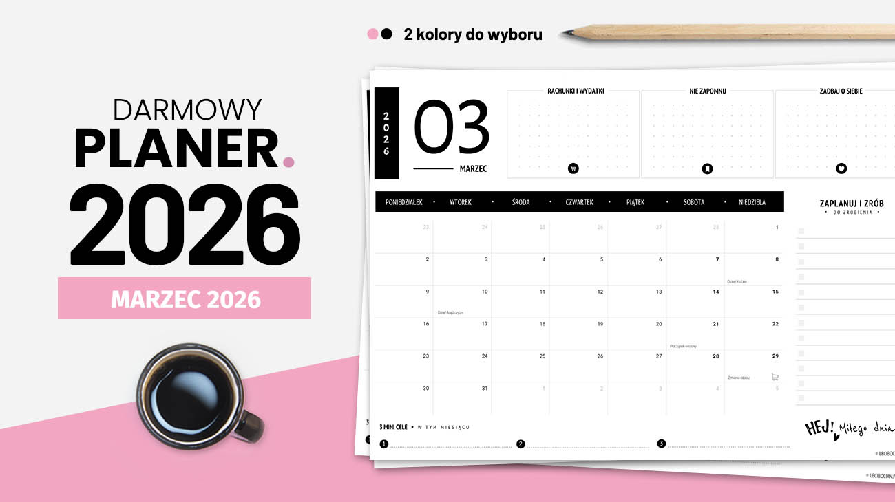 Planer marzec 2026 do druku – darmowy szablon