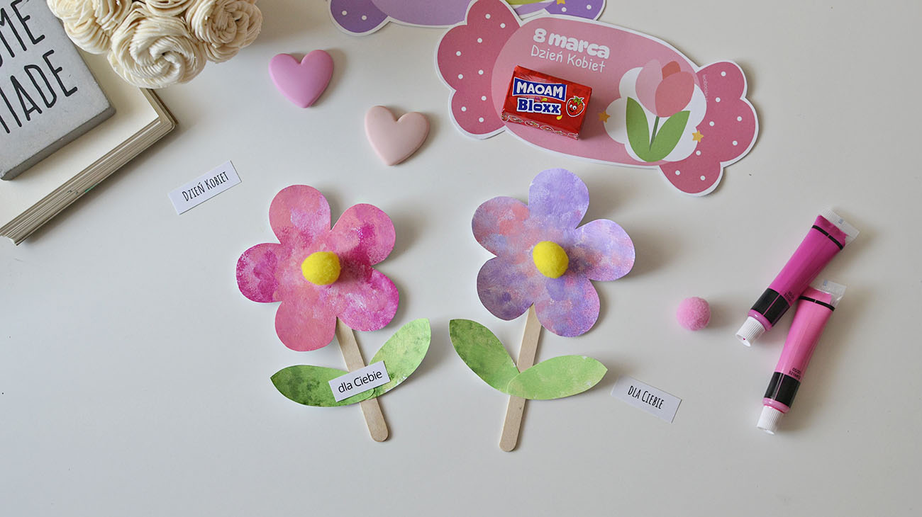 Kwiatek DIY na Dzień Kobiet - szablon do druku